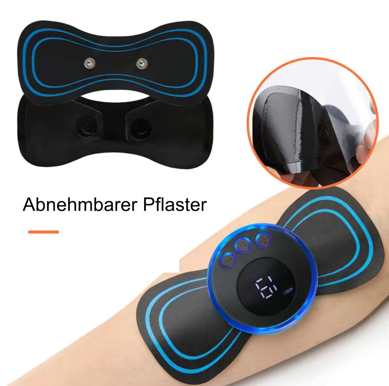 Beky - Massagegerät, Schulter Nacken Massager, Schmerzlinderung der Körpermuskulatur, Mini Zervixmassage, Kabelloses Selbsthaftendes EMS Massagegerät