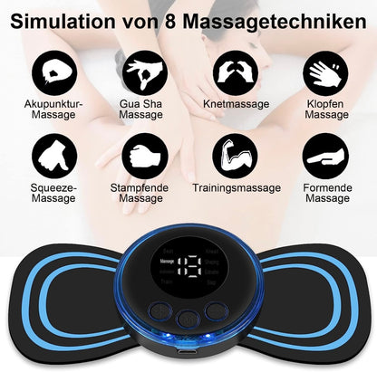 Beky - Massagegerät, Schulter Nacken Massager, Schmerzlinderung der Körpermuskulatur, Mini Zervixmassage, Kabelloses Selbsthaftendes EMS Massagegerät